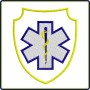 Ecusson Blason Blanc Caducée - Jaune