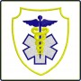 Ecusson Blason Blanc Double Caducée - Jaune