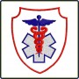 Ecusson Blason Blanc Double Caducée - Rouge